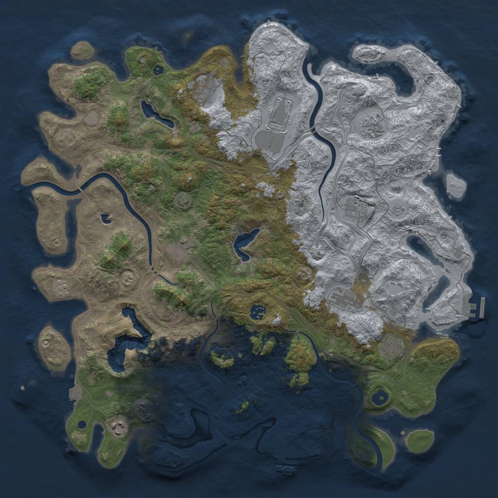 Rust Map: Procedural Map, Size: 4750, Seed: 11664904, 16 Monuments