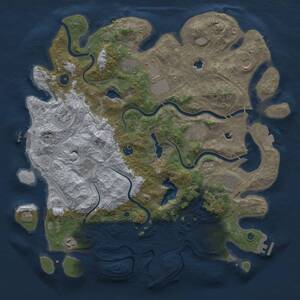 Thumbnail Rust Map: Procedural Map, Size: 4500, Seed: 838303909, 16 Monuments