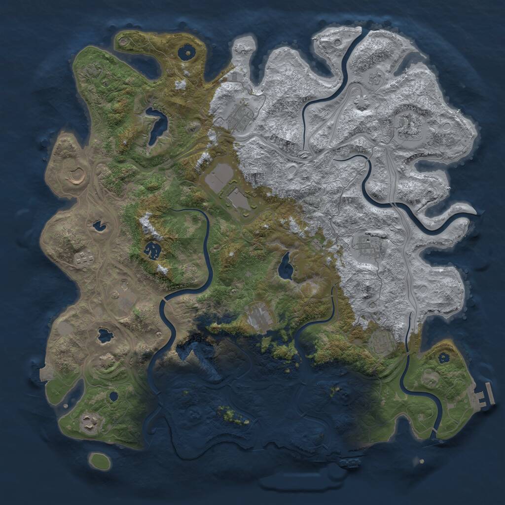 Rust Map: Procedural Map, Size: 4500, Seed: 1952017036, 17 Monuments