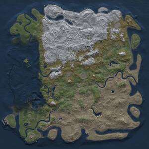 Thumbnail Rust Map: Procedural Map, Size: 6000, Seed: 972476337, 17 Monuments