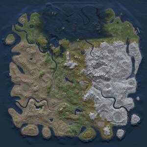 Thumbnail Rust Map: Procedural Map, Size: 5500, Seed: 20260305, 17 Monuments