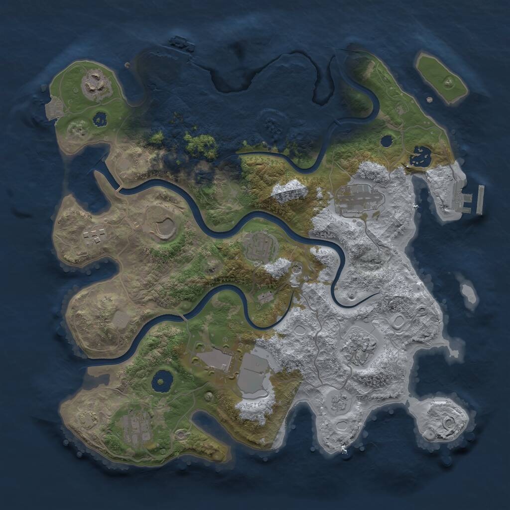 Rust Map: Procedural Map, Size: 3500, Seed: 867740661, 15 Monuments