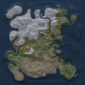 Thumbnail Rust Map: Procedural Map, Size: 3750, Seed: 1591784877, 15 Monuments