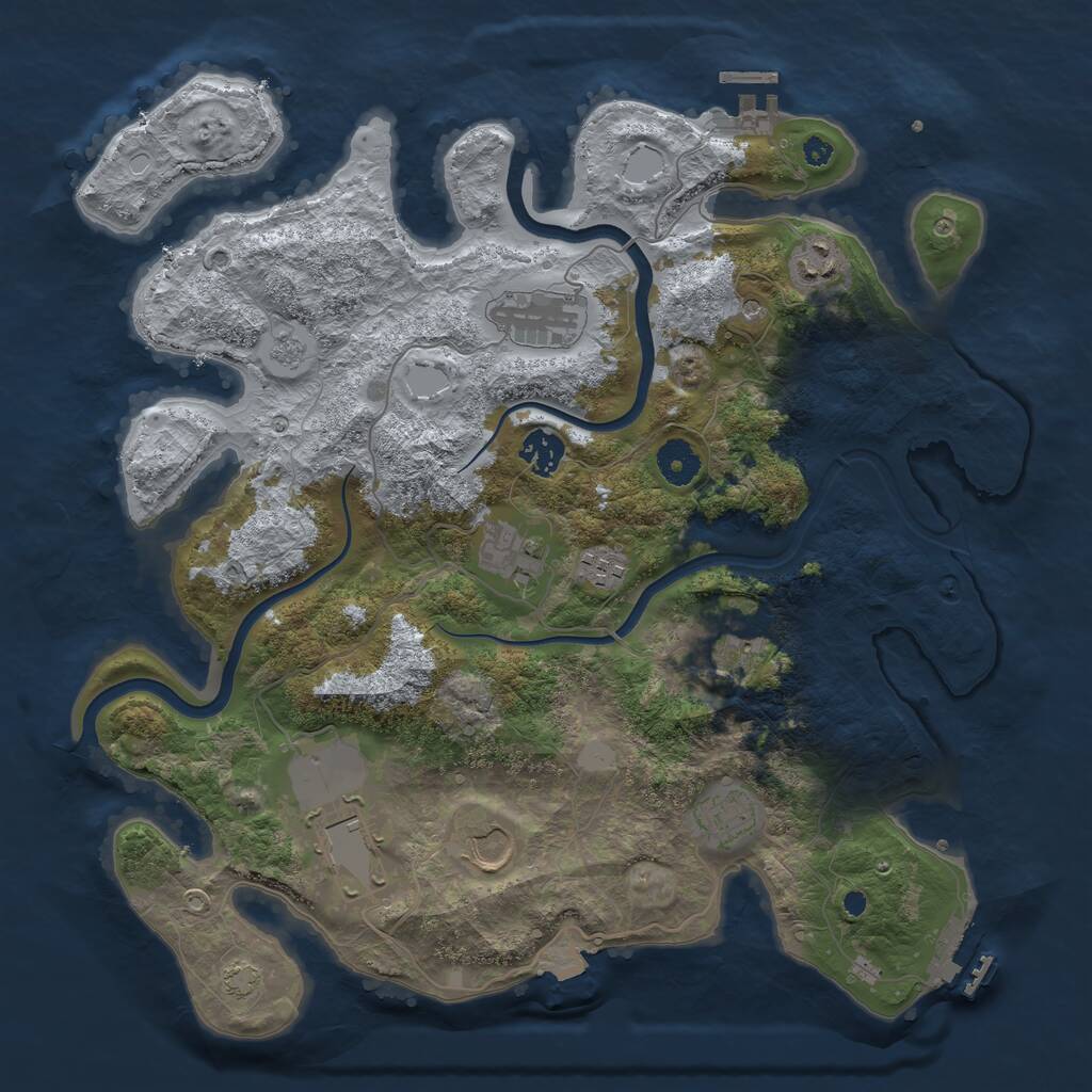 Rust Map: Procedural Map, Size: 3750, Seed: 1591784877, 15 Monuments