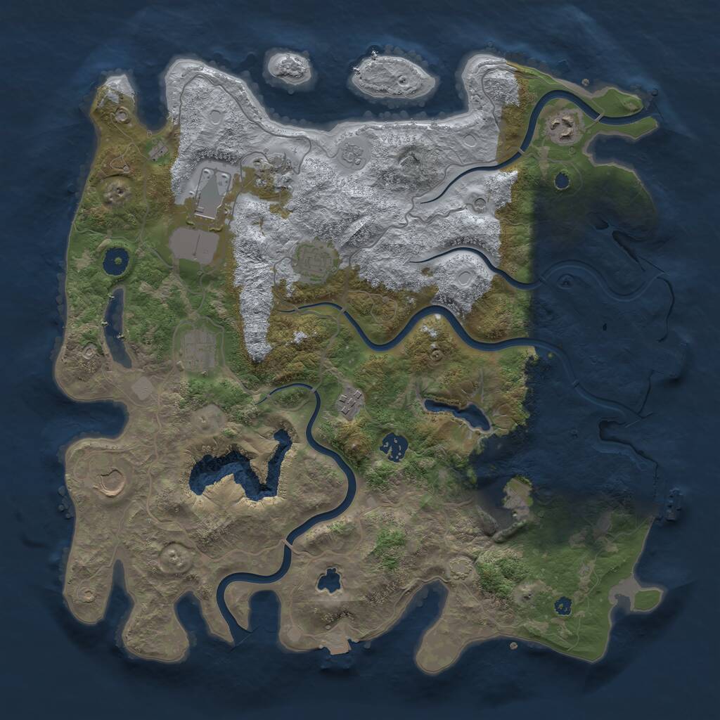 Rust Map: Procedural Map, Size: 4000, Seed: 2012500907, 15 Monuments