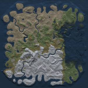 Thumbnail Rust Map: Procedural Map, Size: 6000, Seed: 307695359, 17 Monuments