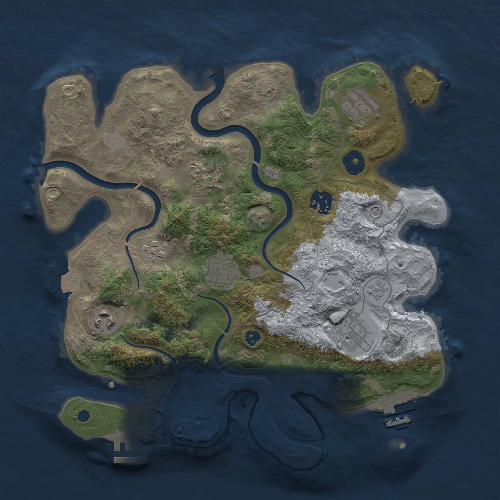 Rust Map: Procedural Map, Size: 3250, Seed: 1597739111, 13 Monuments