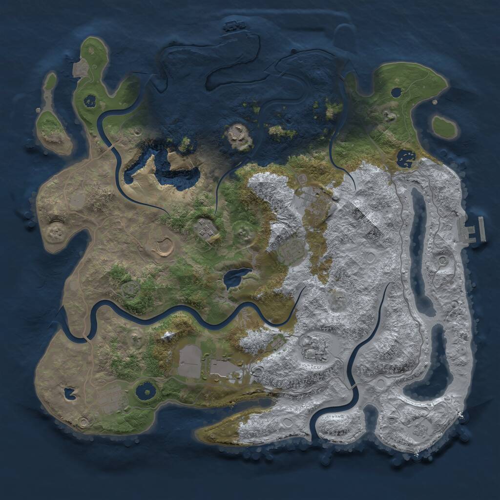 Rust Map: Procedural Map, Size: 4000, Seed: 852428500, 15 Monuments