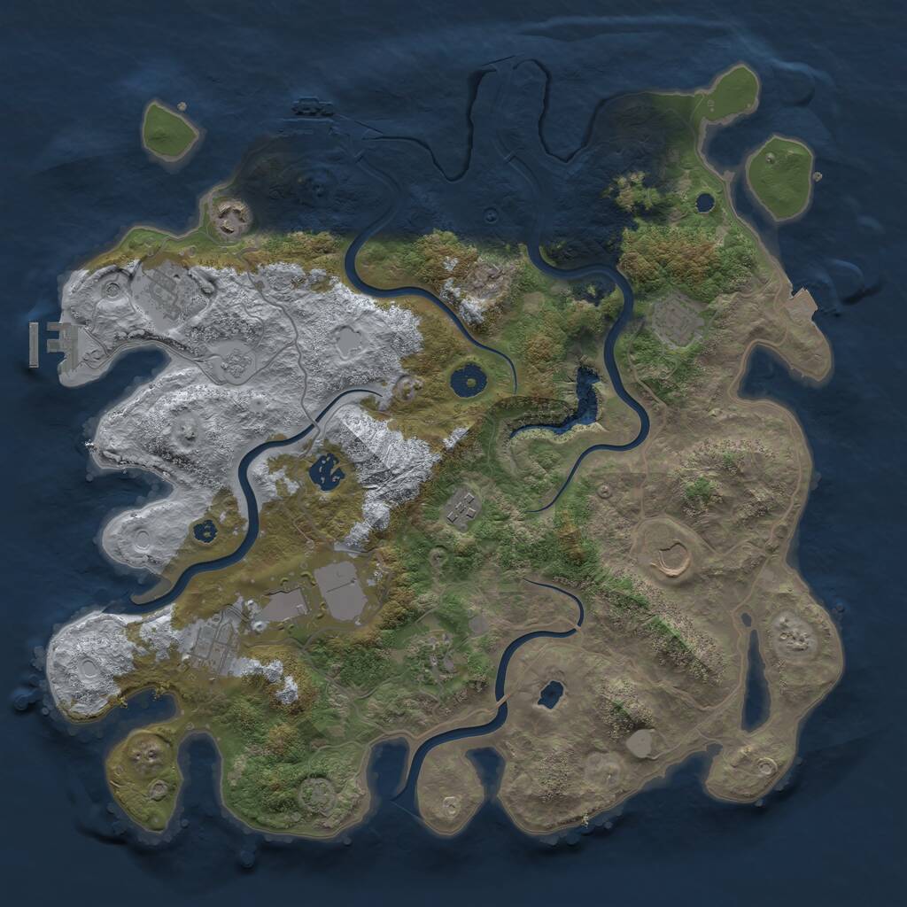 Rust Map: Procedural Map, Size: 4000, Seed: 1295867660, 15 Monuments