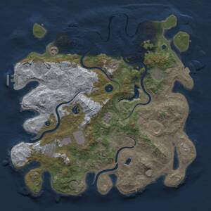 Thumbnail Rust Map: Procedural Map, Size: 4000, Seed: 1295867660, 15 Monuments