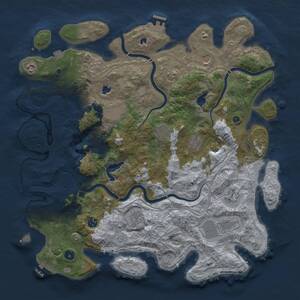 Thumbnail Rust Map: Procedural Map, Size: 4500, Seed: 496973885, 16 Monuments