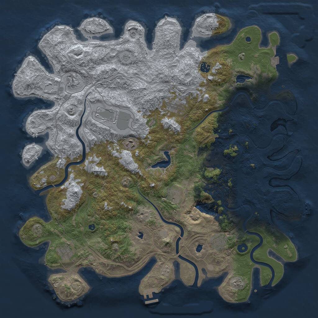 Rust Map: Procedural Map, Size: 4800, Seed: 261386595, 16 Monuments