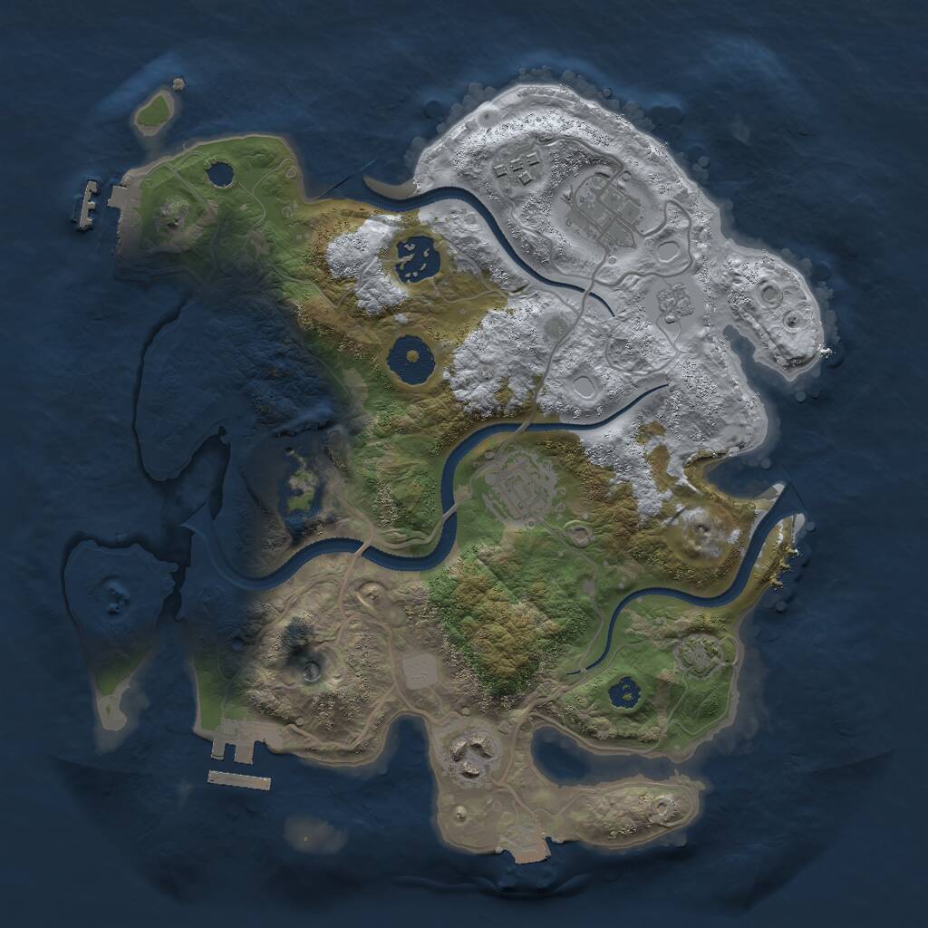 Rust Map: Procedural Map, Size: 3000, Seed: 87465312, 12 Monuments