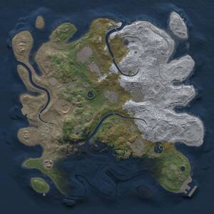 Thumbnail Rust Map: Procedural Map, Size: 3500, Seed: 579734004, 14 Monuments
