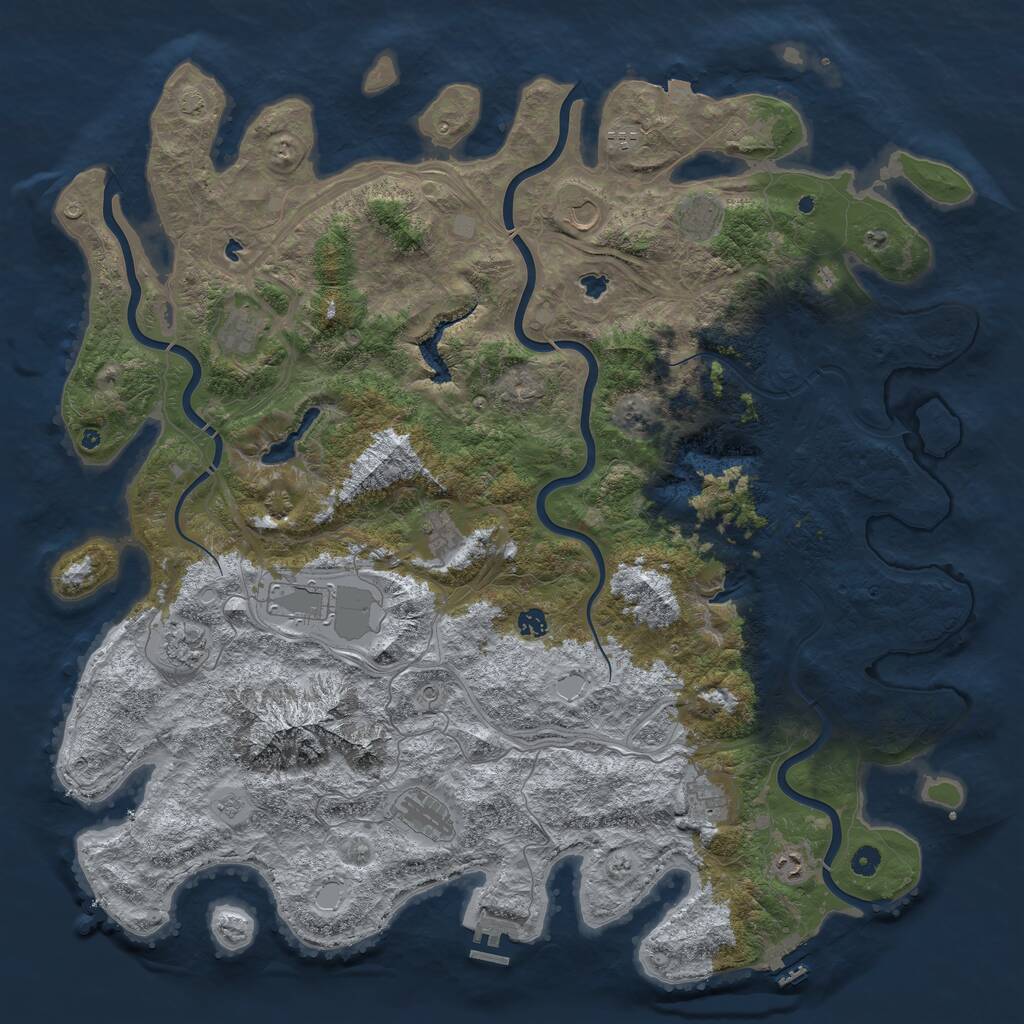 Rust Map: Procedural Map, Size: 5200, Seed: 207465616, 17 Monuments
