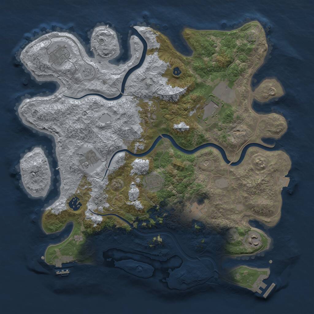 Rust Map: Procedural Map, Size: 3750, Seed: 432821467, 15 Monuments