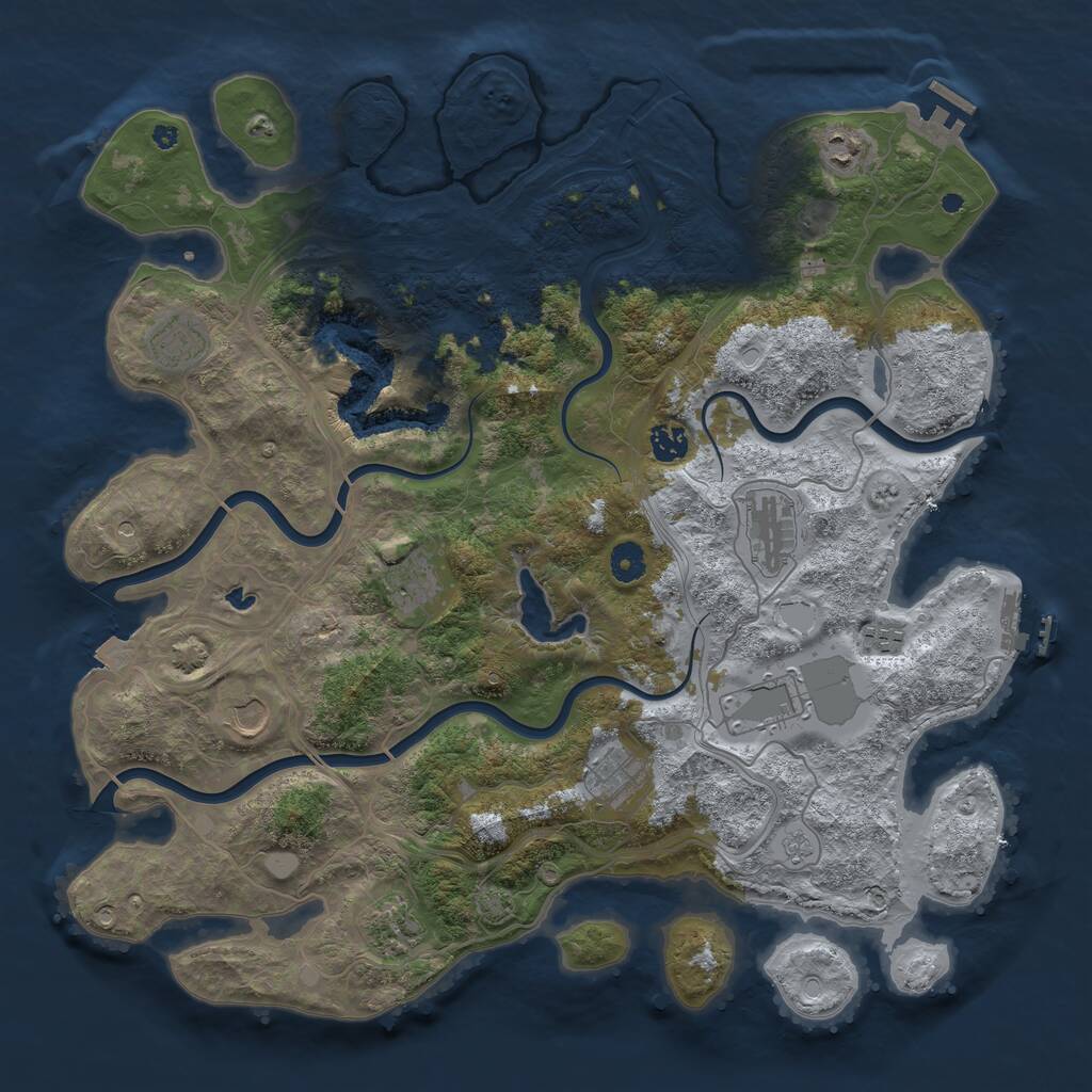 Rust Map: Procedural Map, Size: 4300, Seed: 1415601469, 16 Monuments