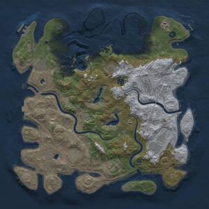 Thumbnail Rust Map: Procedural Map, Size: 4500, Seed: 2063198602, 16 Monuments