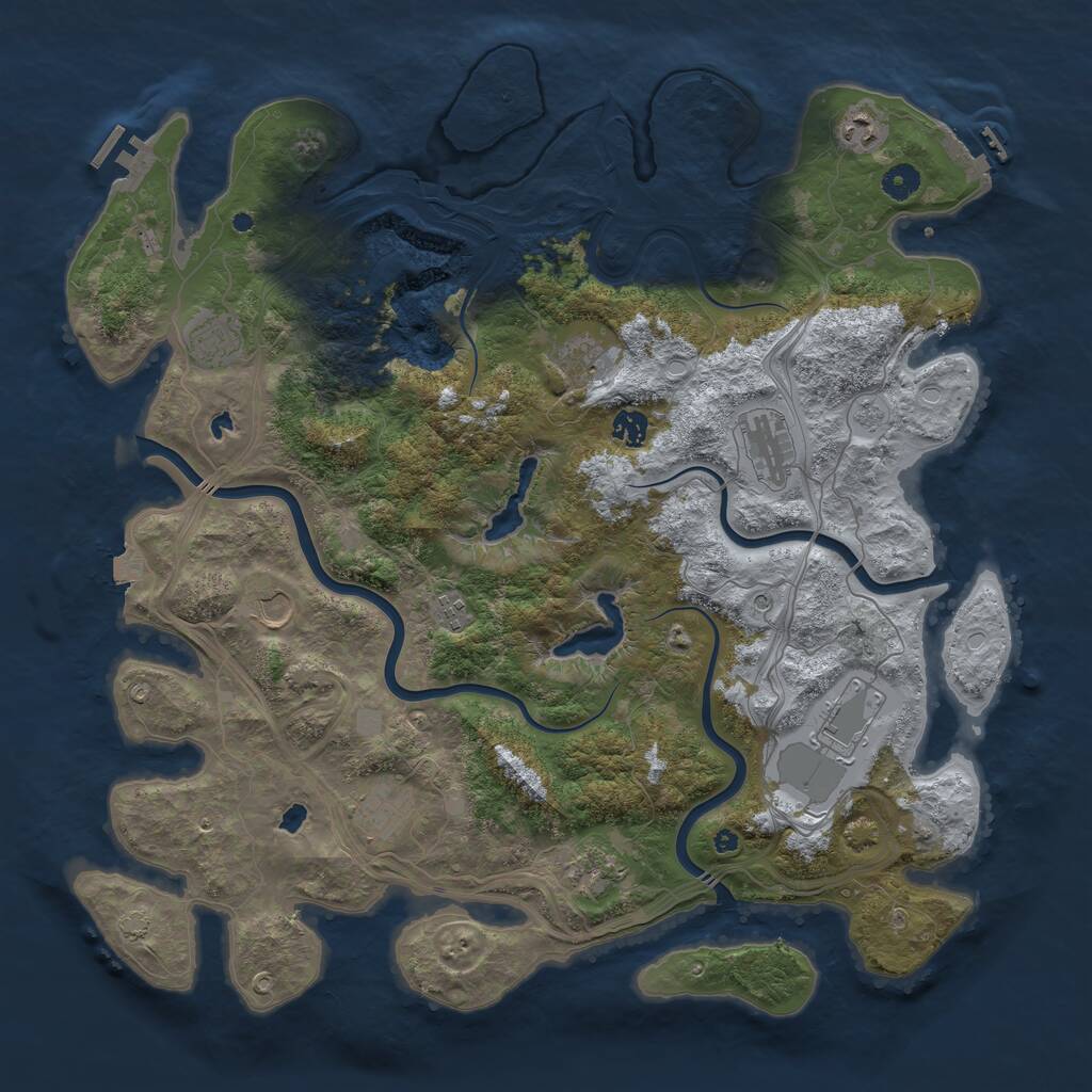 Rust Map: Procedural Map, Size: 4500, Seed: 2063198602, 16 Monuments