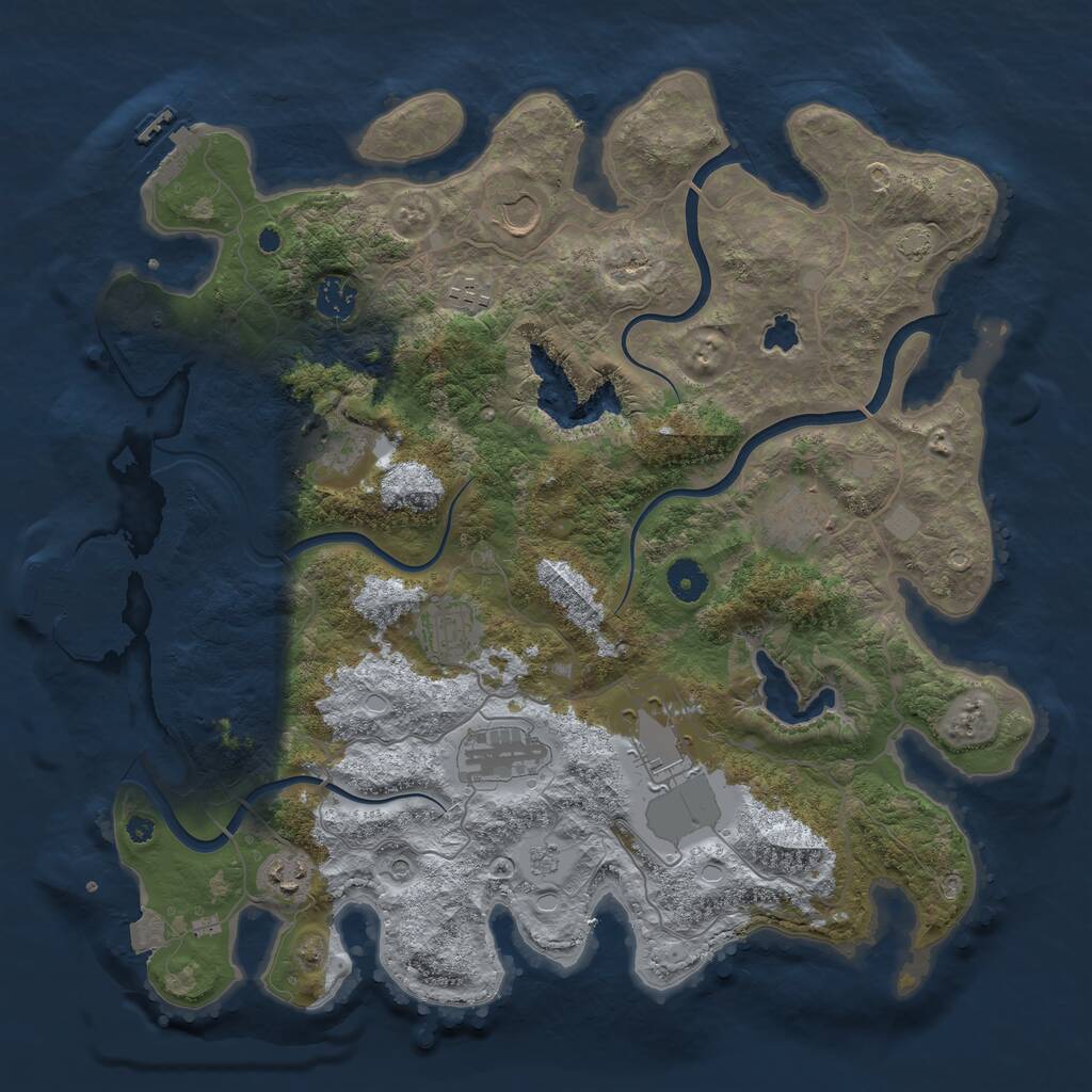Rust Map: Procedural Map, Size: 4000, Seed: 62617851, 15 Monuments
