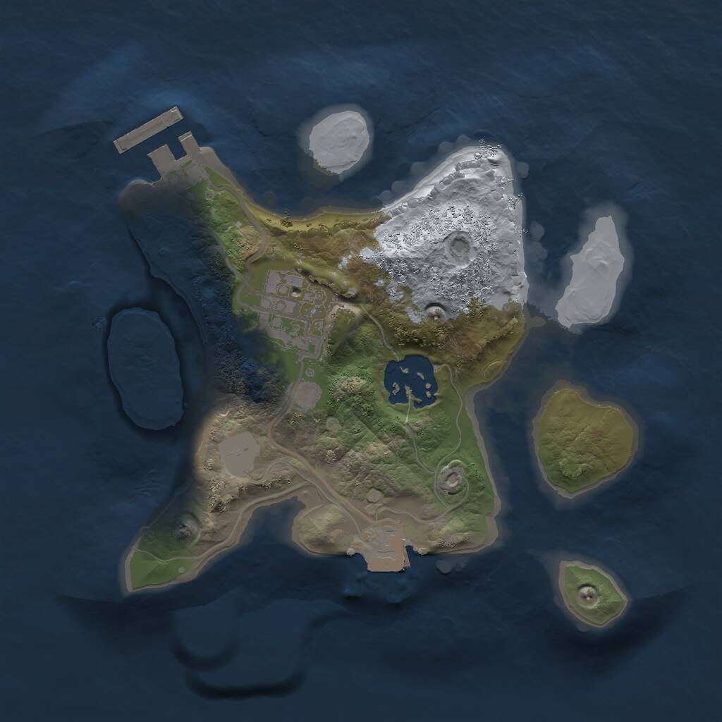 Rust Map: Procedural Map, Size: 2000, Seed: 1797907209, 4 Monuments