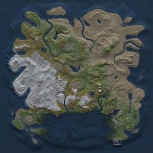 Thumbnail Rust Map: Procedural Map, Size: 4500, Seed: 174198590, 16 Monuments