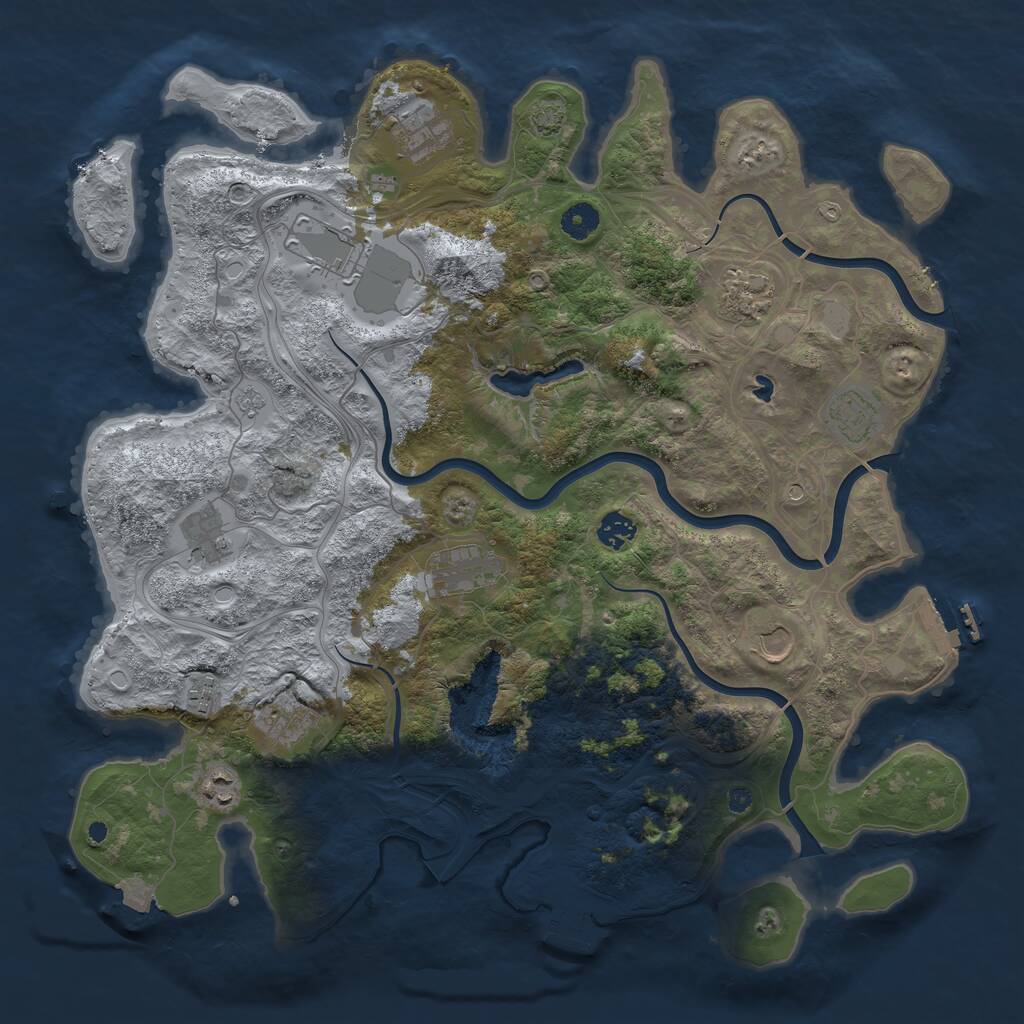 Rust Map: Procedural Map, Size: 4250, Seed: 64209, 17 Monuments