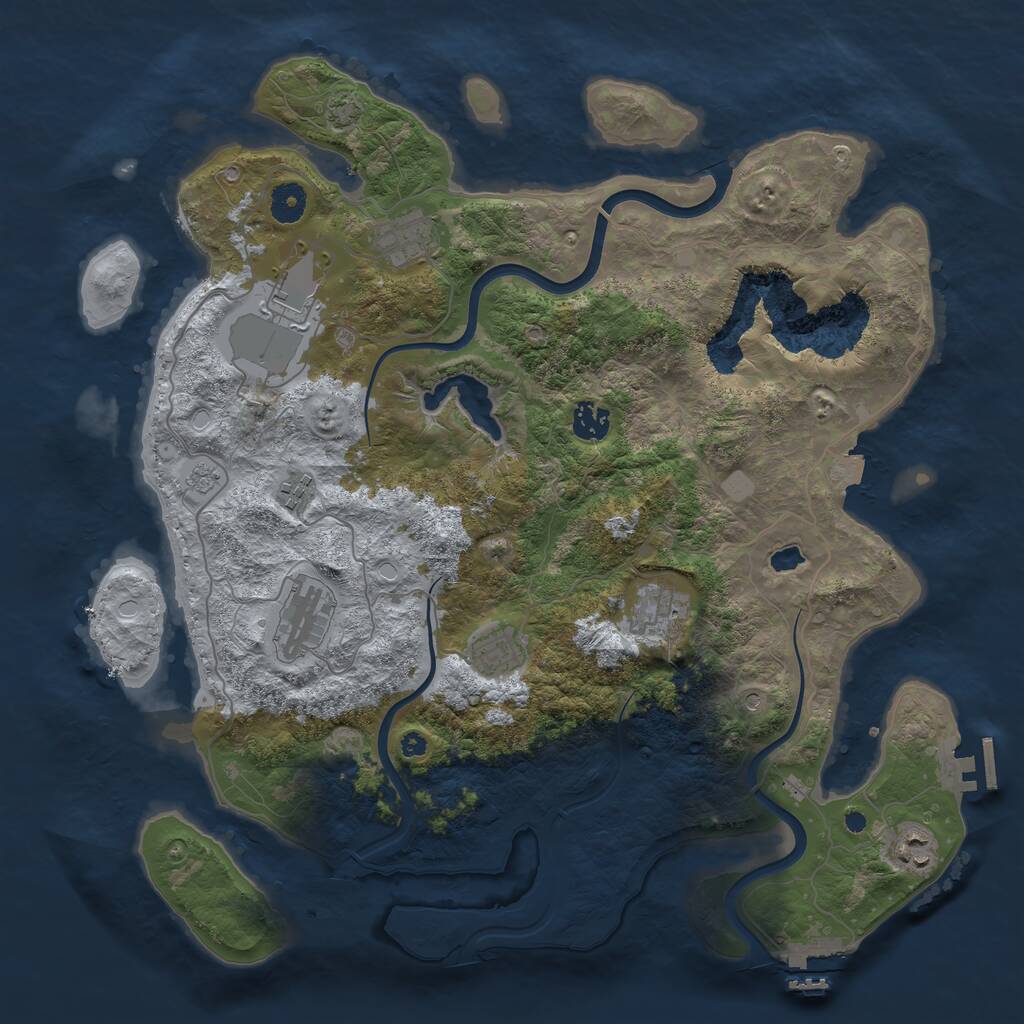 Rust Map: Procedural Map, Size: 4000, Seed: 92377, 14 Monuments
