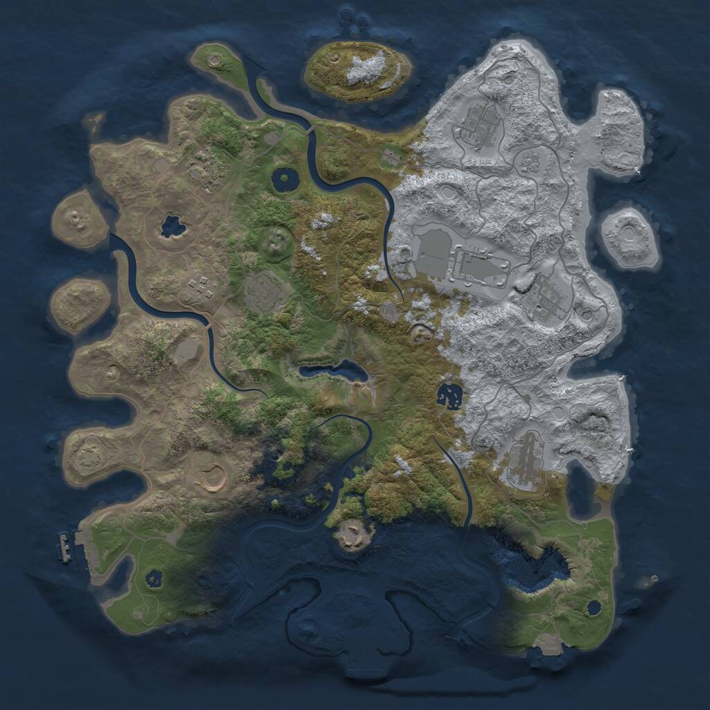 Rust Map: Procedural Map, Size: 4000, Seed: 1977505505, 16 Monuments