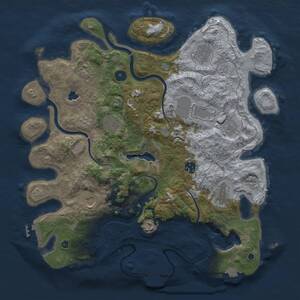 Thumbnail Rust Map: Procedural Map, Size: 4000, Seed: 1977505505, 16 Monuments