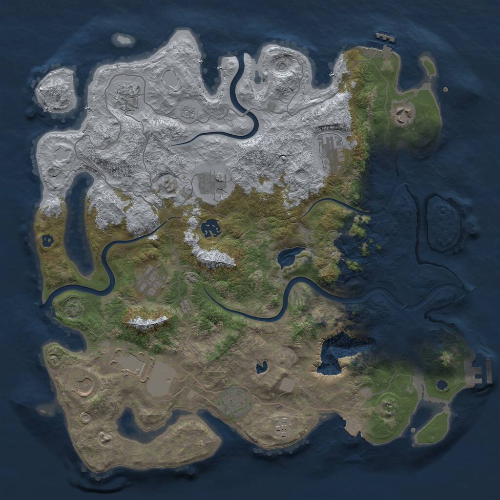 Rust Map: Procedural Map, Size: 4000, Seed: 1977904999, 16 Monuments