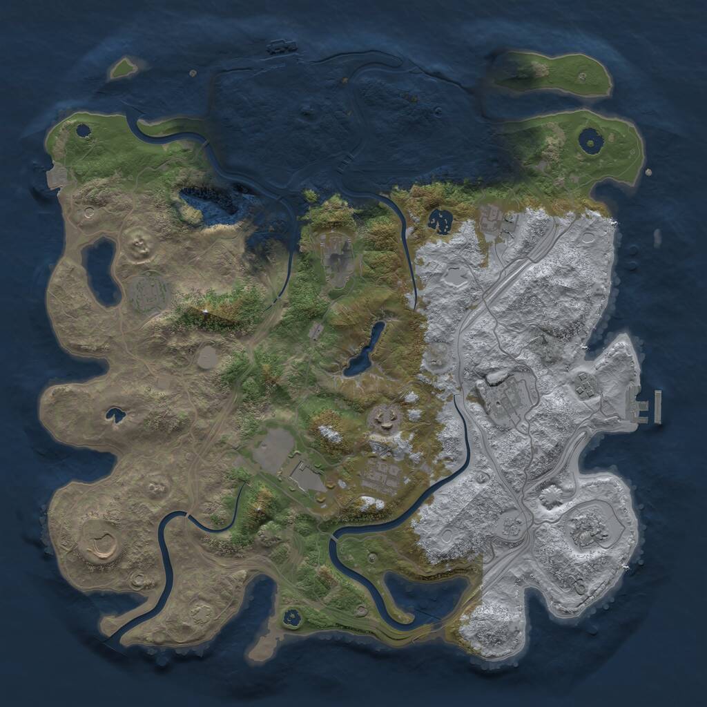 Rust Map: Procedural Map, Size: 4250, Seed: 2076043328, 17 Monuments