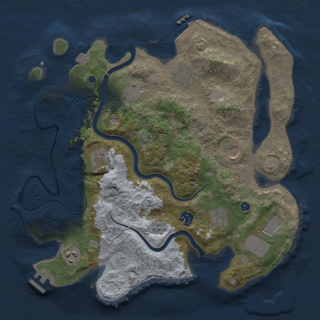 Rust Map: Procedural Map, Size: 3500, Seed: 450766286, 15 Monuments
