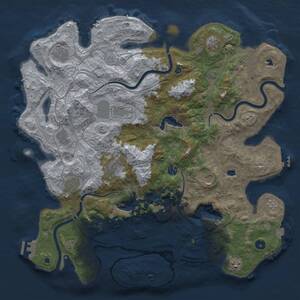 Thumbnail Rust Map: Procedural Map, Size: 4500, Seed: 643449526, 17 Monuments