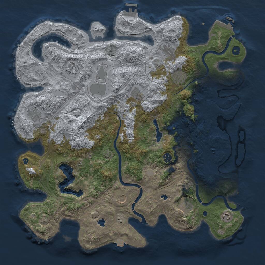 Rust Map: Procedural Map, Size: 4500, Seed: 195845114, 17 Monuments