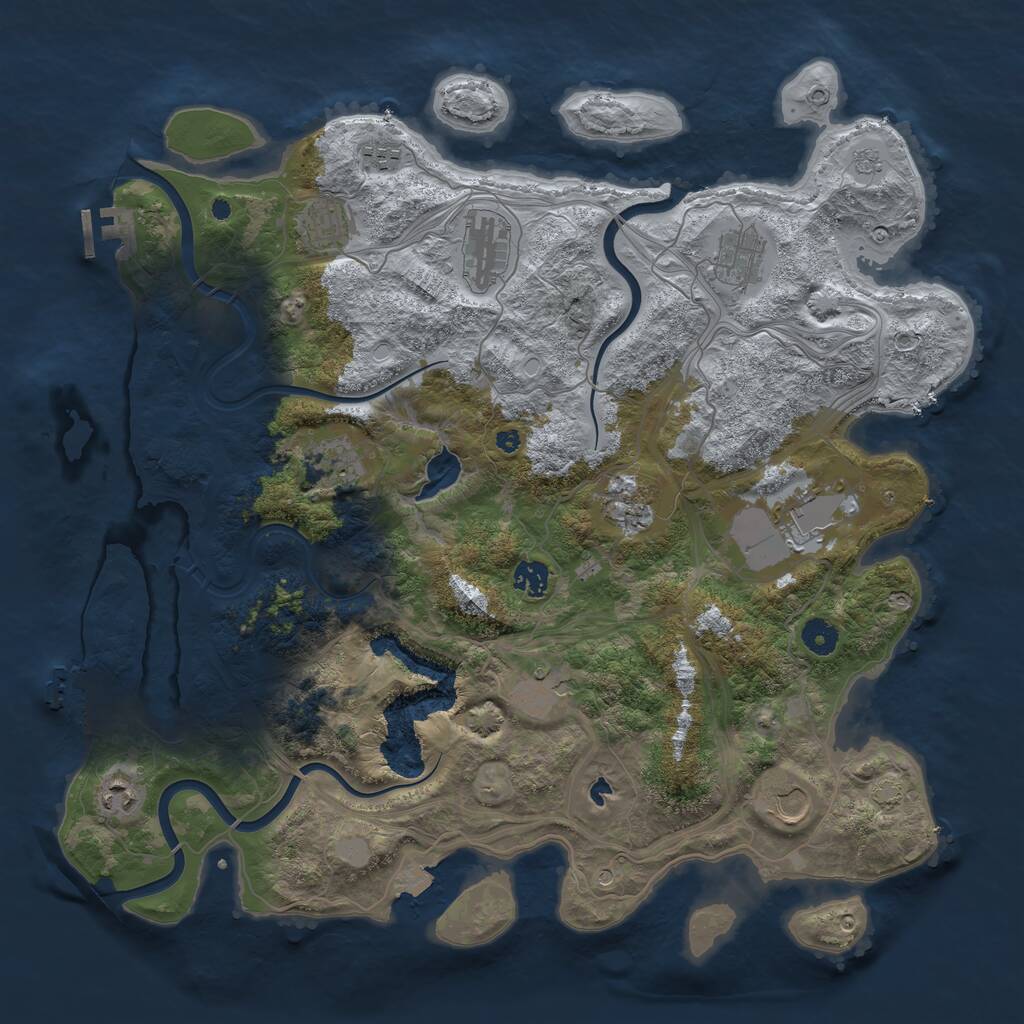 Rust Map: Procedural Map, Size: 4250, Seed: 1289664253, 17 Monuments