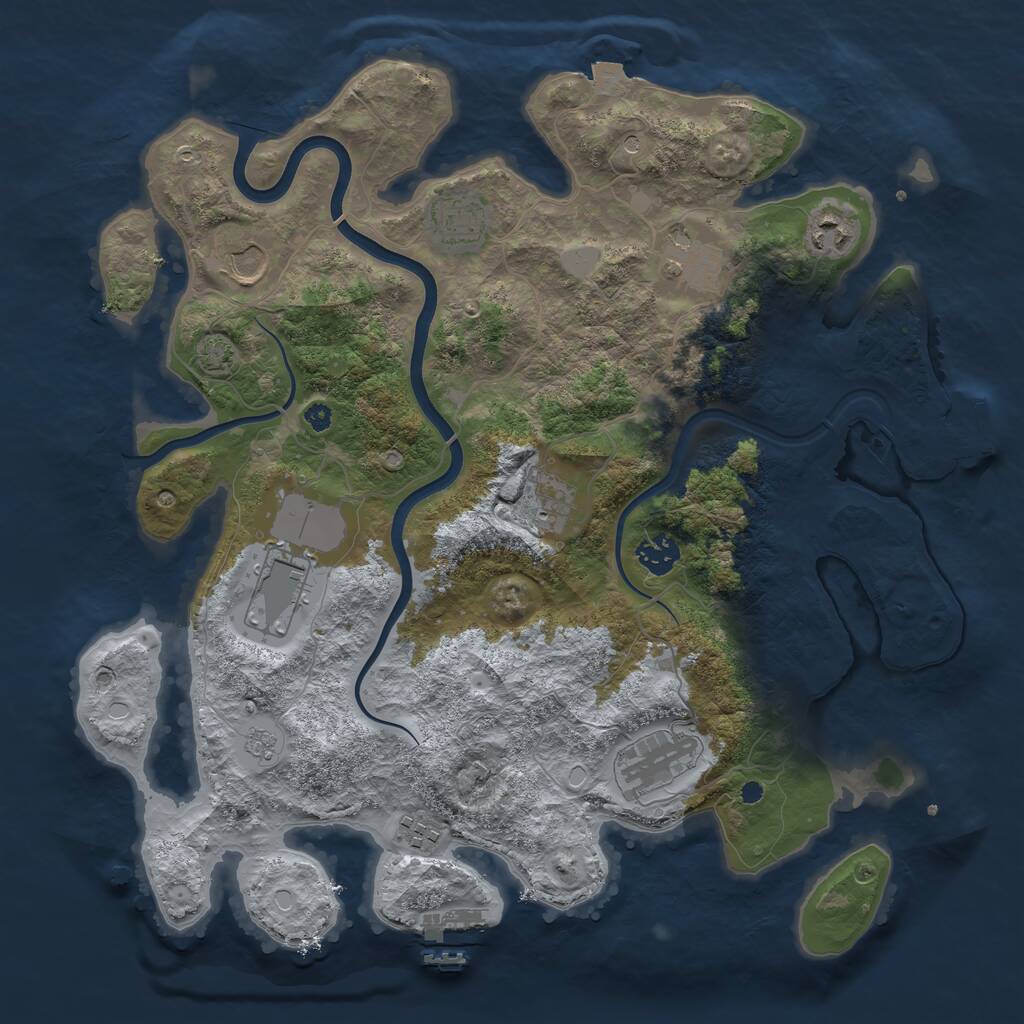 Rust Map: Procedural Map, Size: 3800, Seed: 1802675795, 15 Monuments