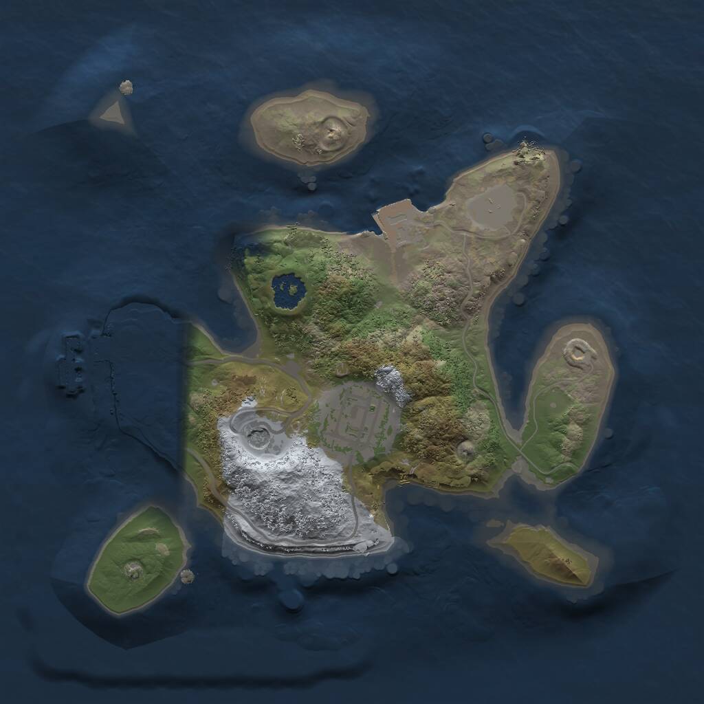 Rust Map: Procedural Map, Size: 2000, Seed: 1699313500, 4 Monuments