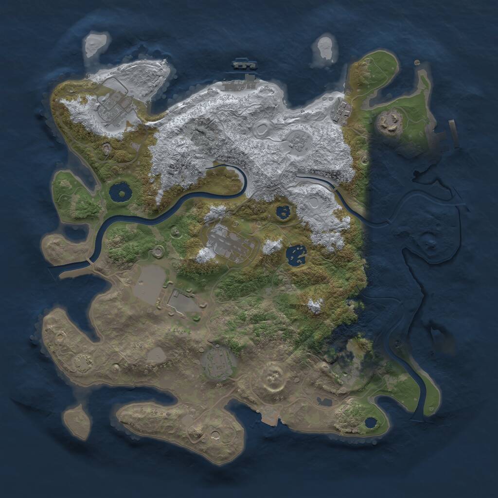 Rust Map: Procedural Map, Size: 3500, Seed: 559135084, 14 Monuments