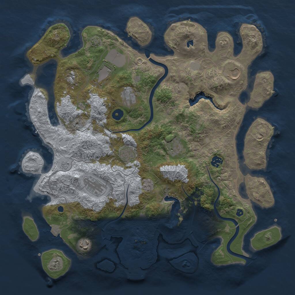Rust Map: Procedural Map, Size: 4000, Seed: 2106498209, 15 Monuments