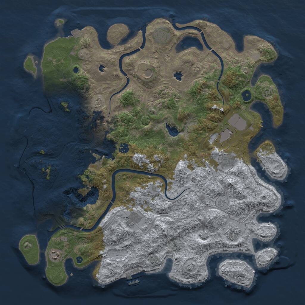 Rust Map: Procedural Map, Size: 4500, Seed: 1737631274, 16 Monuments