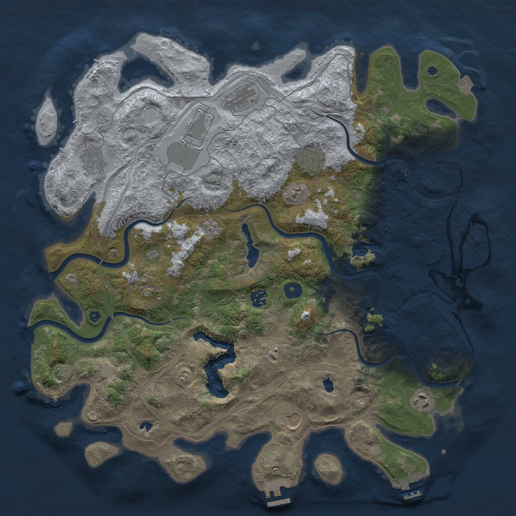 Rust Map: Procedural Map, Size: 4500, Seed: 147198463, 15 Monuments