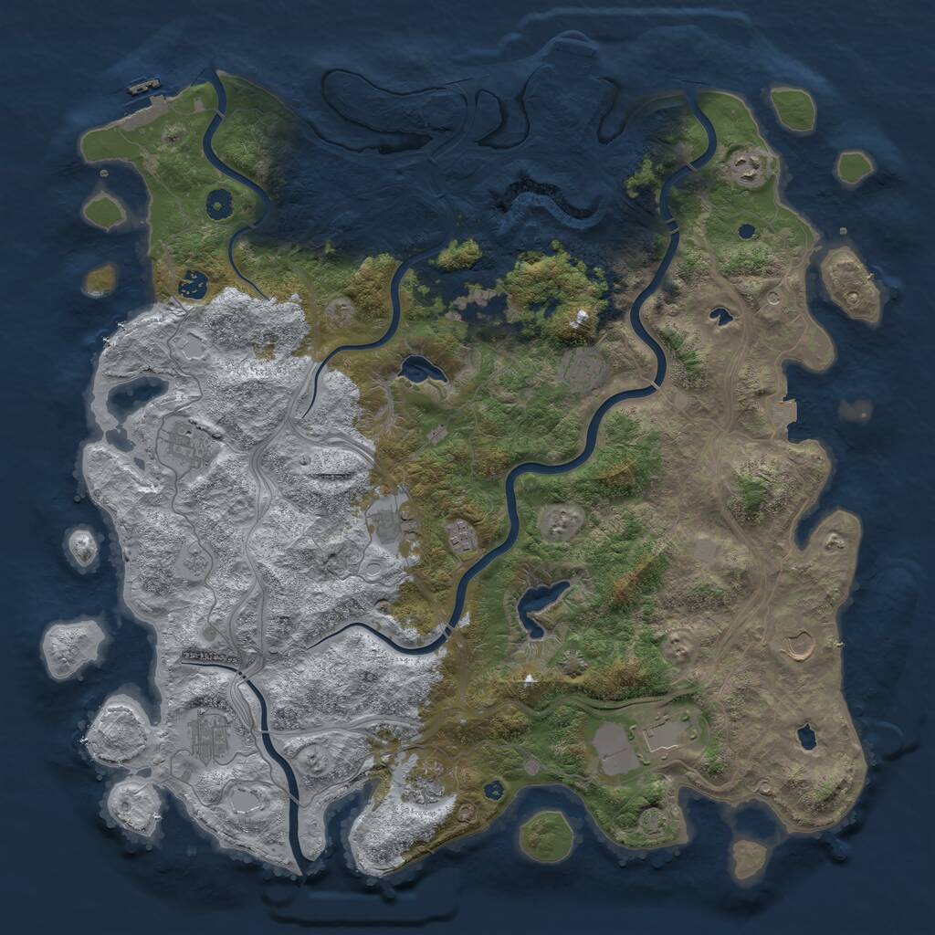 Rust Map: Procedural Map, Size: 4800, Seed: 222526264, 17 Monuments