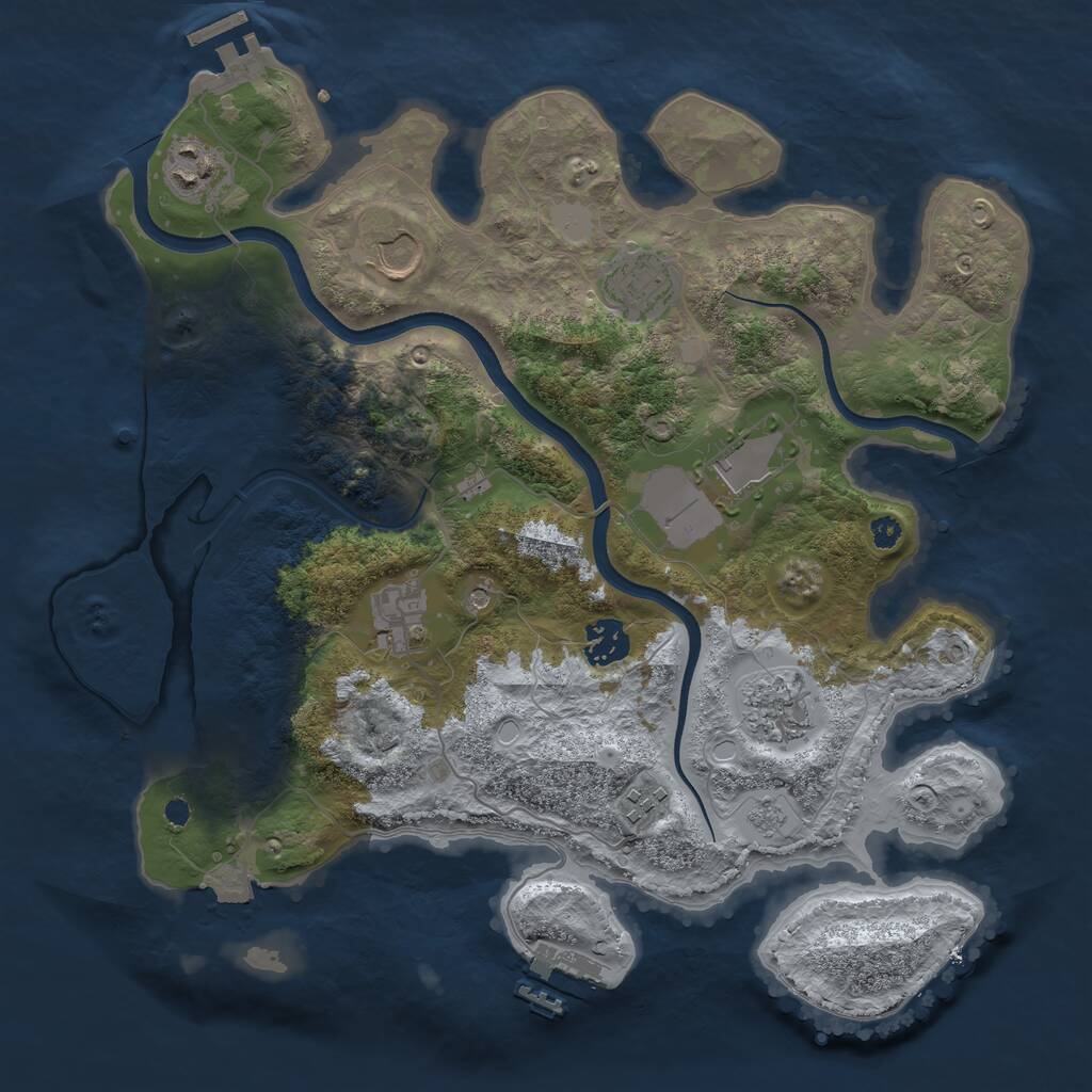 Rust Map: Procedural Map, Size: 3500, Seed: 913939137, 14 Monuments