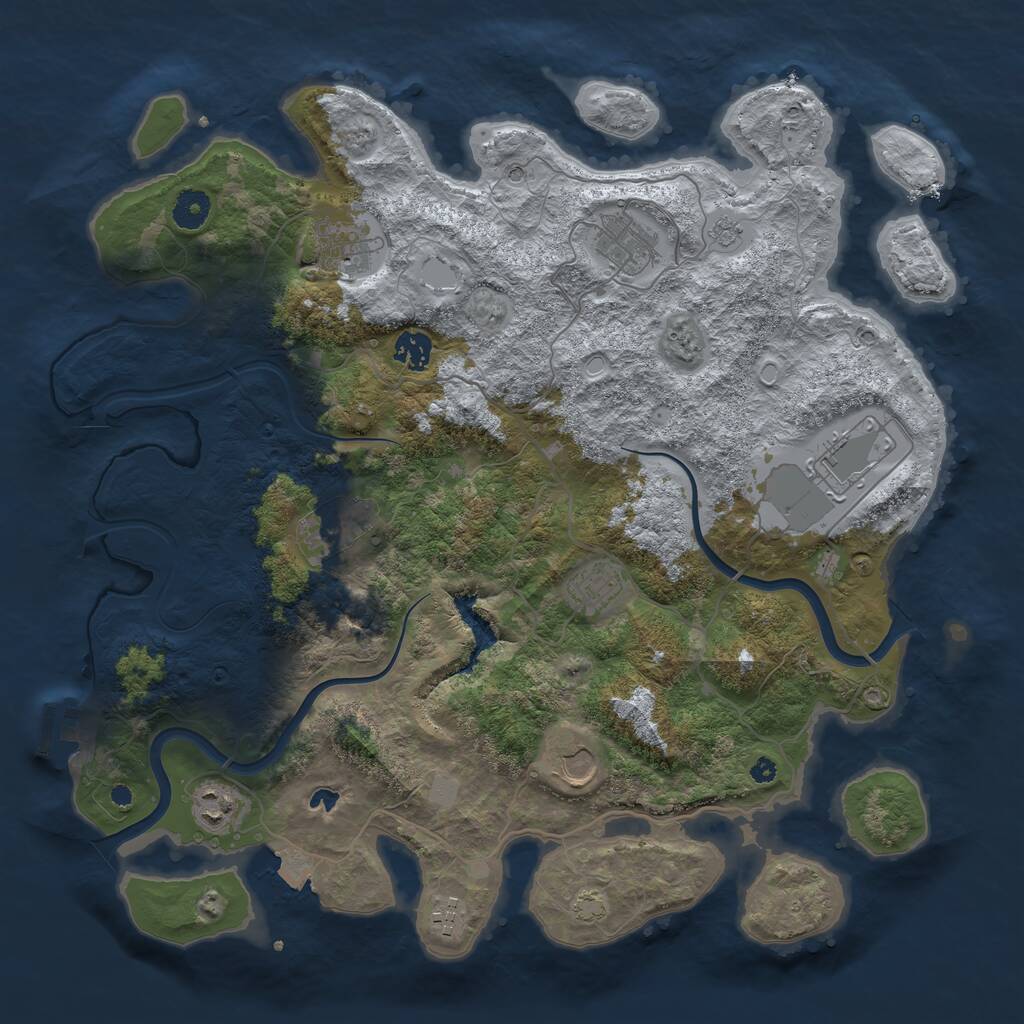 Rust Map: Procedural Map, Size: 4000, Seed: 93025134, 14 Monuments