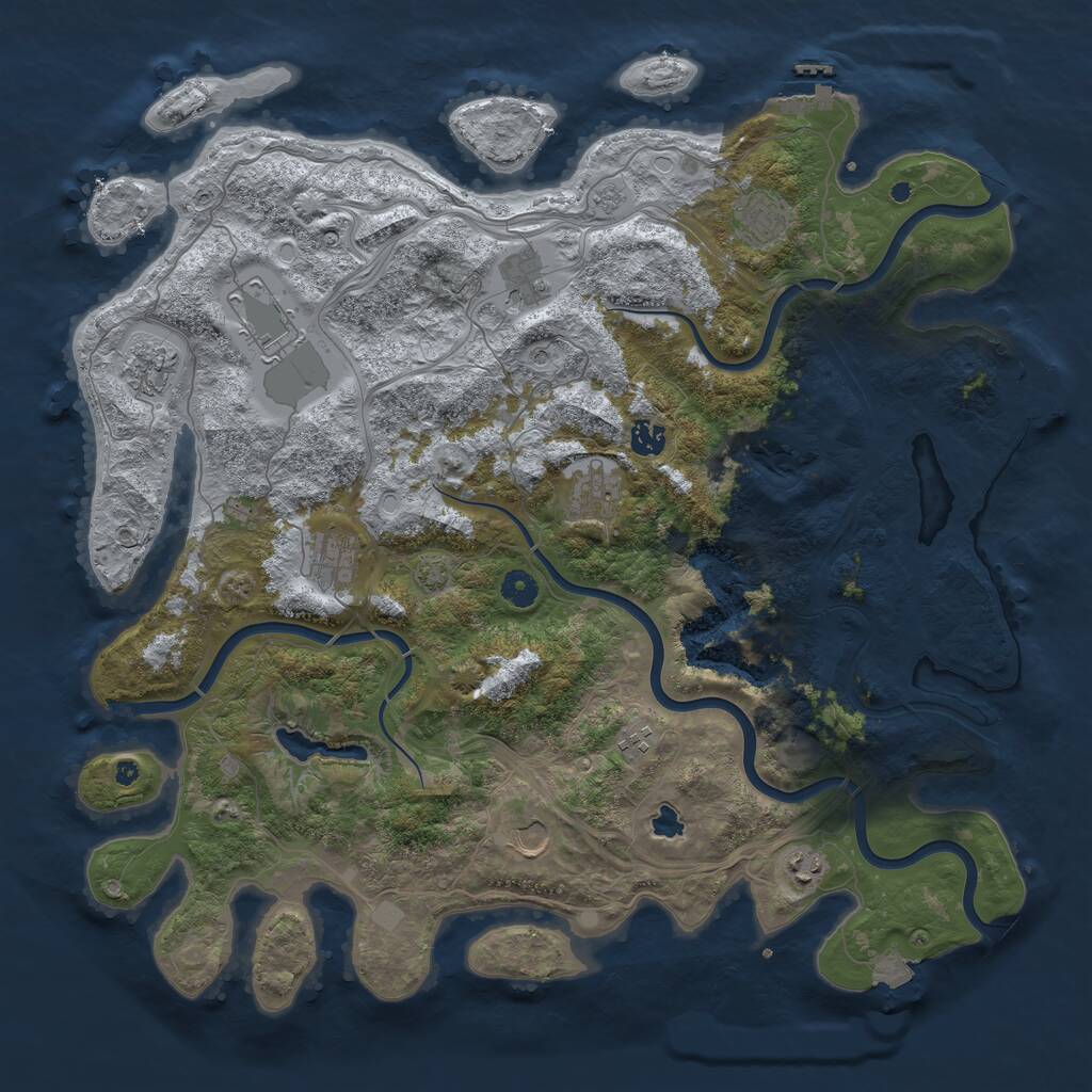 Rust Map: Procedural Map, Size: 4500, Seed: 184468467, 16 Monuments