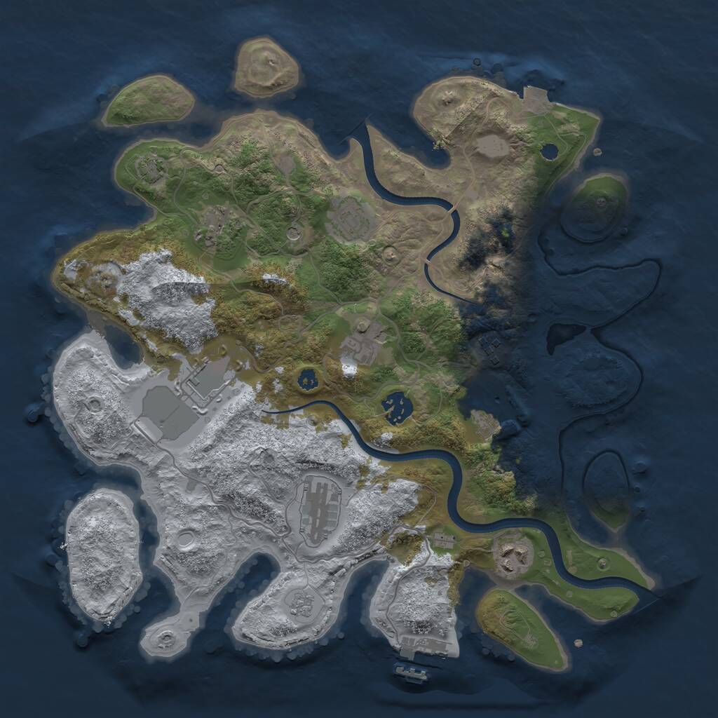 Rust Map: Procedural Map, Size: 3500, Seed: 1550264891, 14 Monuments