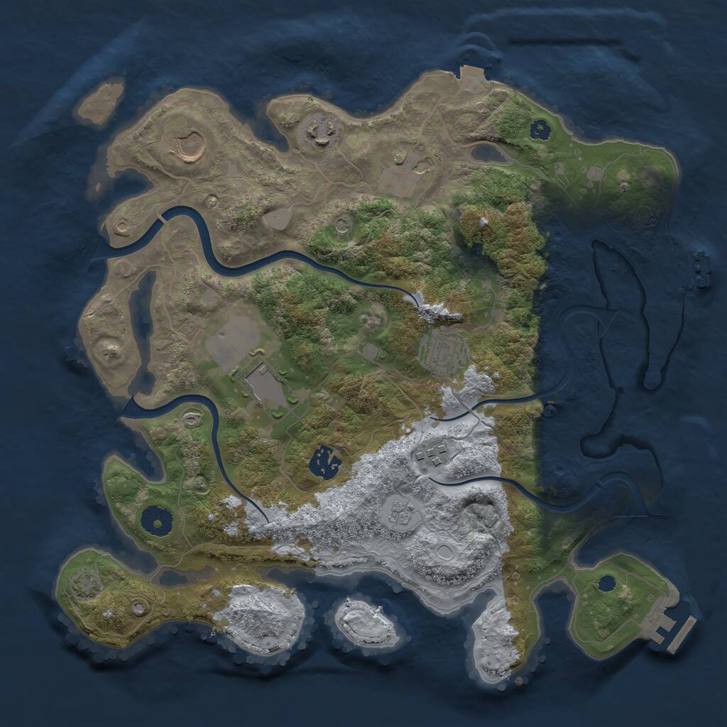 Rust Map: Procedural Map, Size: 3500, Seed: 1542481765, 13 Monuments