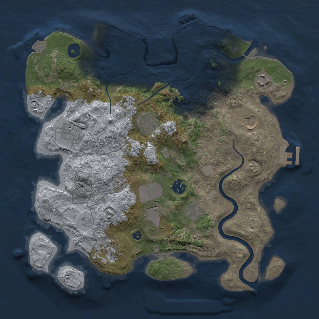 Rust Map: Procedural Map, Size: 3500, Seed: 1481235052, 15 Monuments