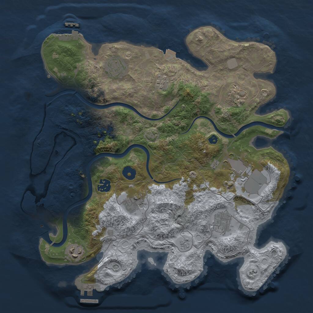 Rust Map: Procedural Map, Size: 3500, Seed: 1776274314, 14 Monuments